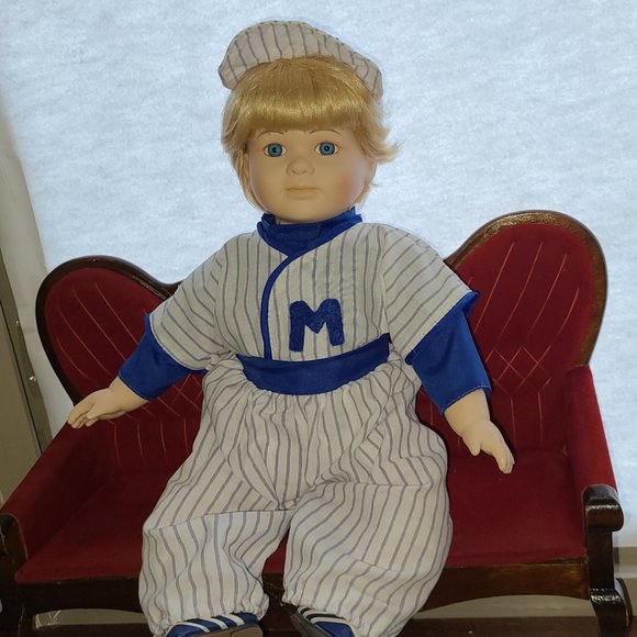 Porcelain Baby Doll Baseball Michael Hand-Painted by Special Moments Brand - Picture 7 of 11